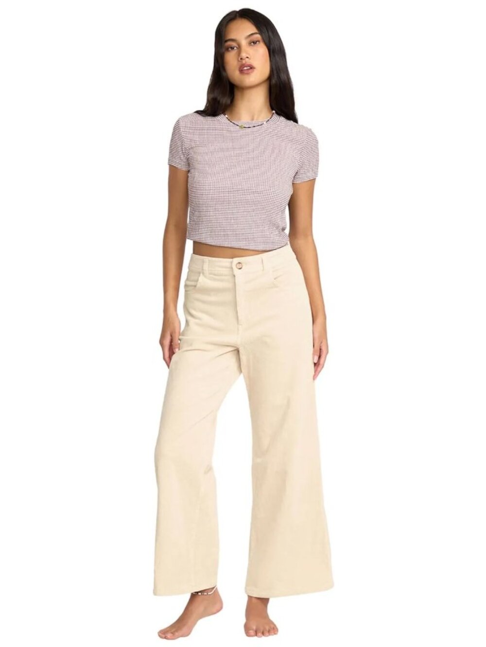 Billabong Free Fall Wide Leg Corduroy Pants - White Cap/Cream